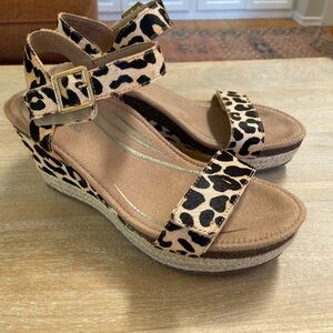 Leopard Print Wedge Sandals